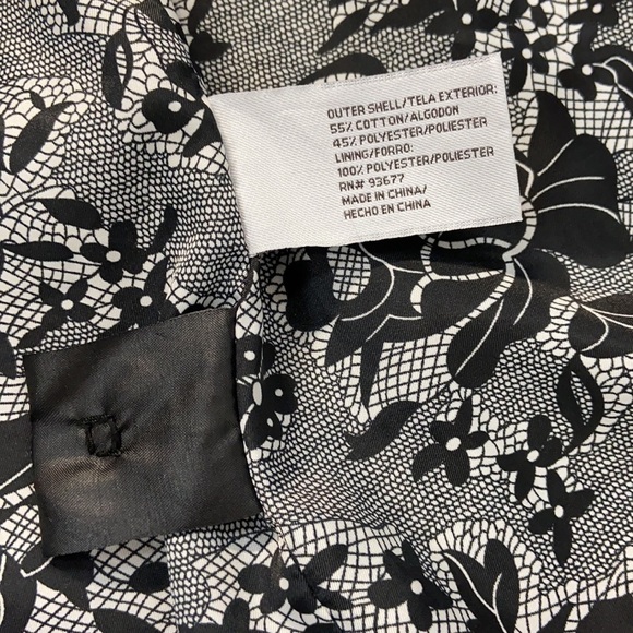 Worthington Black Button Down Water Resistant Floral Lined Spring Jacket - Picture 11 of 15